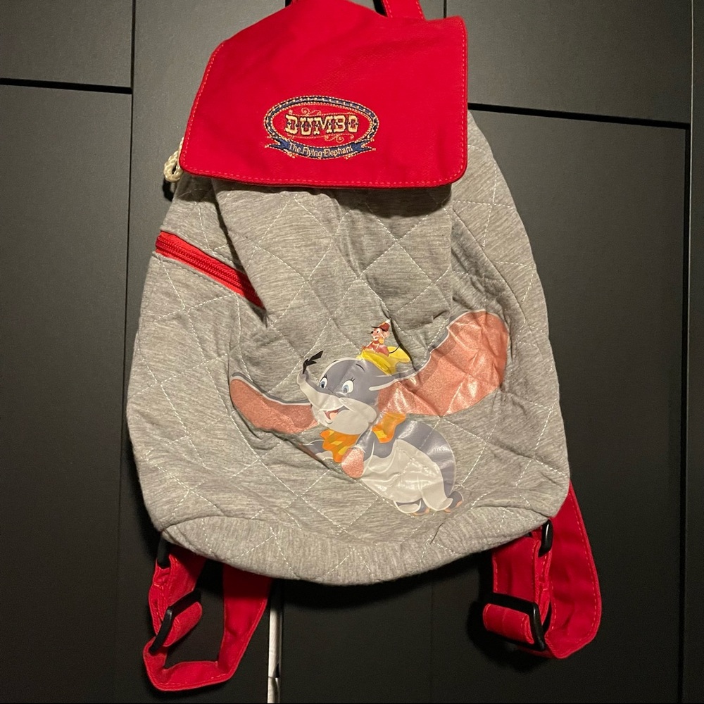 RARE Dumbo the Flying Elephant Walt Disney World Drawstring Backpack